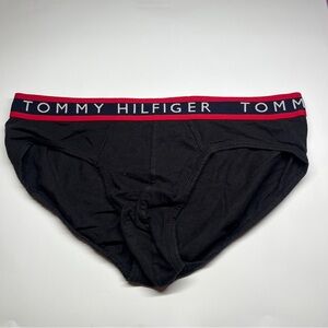 Tommy Hilfiger Men's Black Briefs with Red Waistband